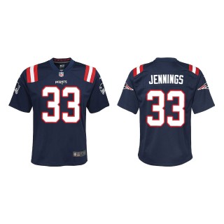 Youth Anfernee Jennings Patriots Navy Game Jersey