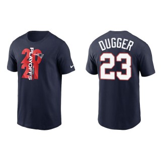 Men's Patriots Kyle Dugger Navy 2021 NFL Playoffs T-Shirt