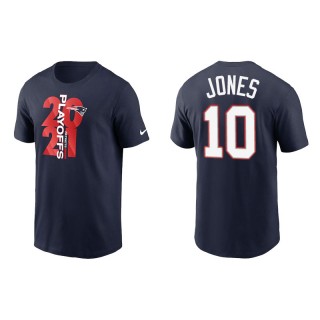 Men's Patriots Mac Jones Navy 2021 NFL Playoffs T-Shirt