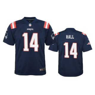 New England Patriots Marvin Hall Navy Color Rush Game Jersey