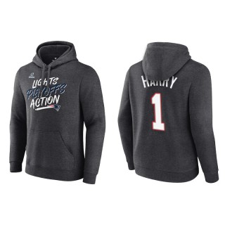 Men's Patriots N'Keal Harry Charcoal 2021 NFL Playoffs Lights Action Hoodie