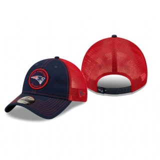 New England Patriots Navy Red Circle 9TWENTY Trucker Snapback Hat