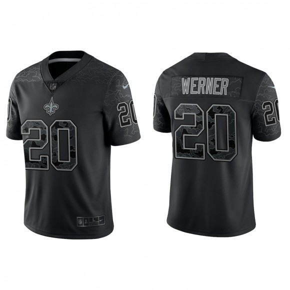 Pete Werner New Orleans Saints Black Reflective Limited Jersey