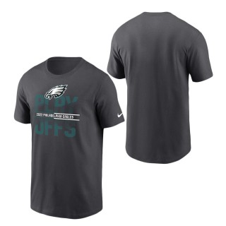 Men's Philadelphia Eagles Nike Anthracite 2022 Playoffs Iconic T-Shirt