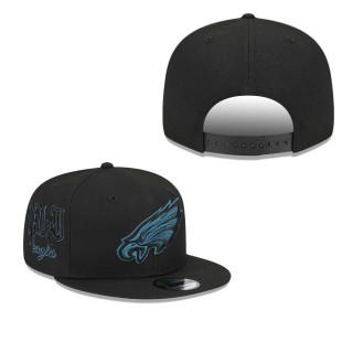 Philadelphia Eagles Black Goth Side Script 9FIFTY Snapback Hat