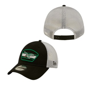 Men's Philadelphia Eagles Black White Logo Patch Trucker 9FORTY Snapback Hat