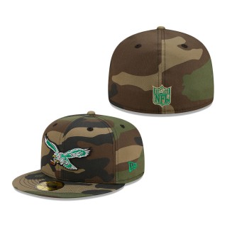 Men's Philadelphia Eagles New Era Camo Woodland 59FIFTY Fitted Hat
