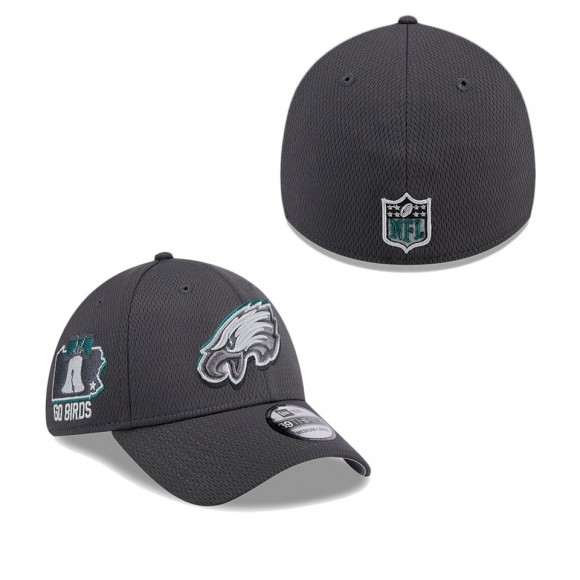 Philadelphia Eagles Graphite 2024 NFL Draft 39THIRTY Flex Hat