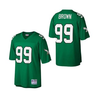 Men's Philadelphia Eagles Jerome Brown Mitchell & Ness Kelly Green 1990 Retired Player Replica Jersey