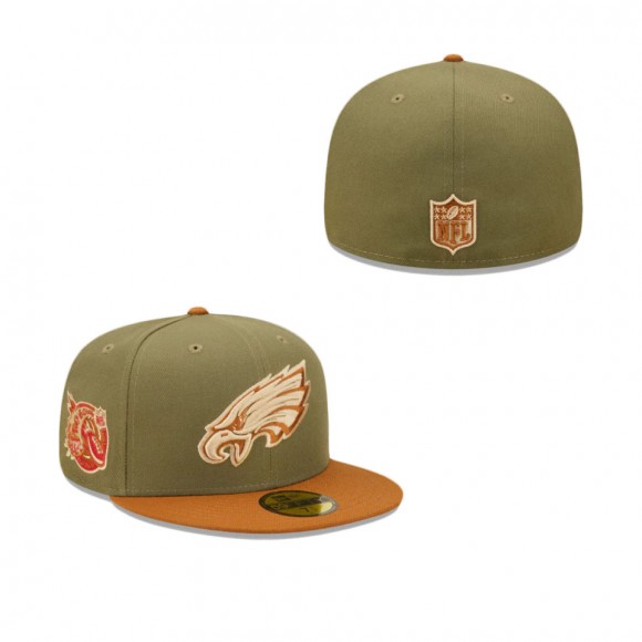 Philadelphia Eagles Pro Bowl Olive Brown Toasted Peanut 59FIFTY Fitted Hat