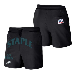 Men's Philadelphia Eagles NFL x Staple Black Throwback Vintage Wash Fleece Shorts