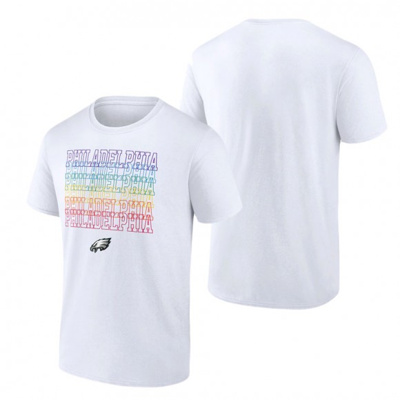 Men's Philadelphia Eagles Fanatics Branded White City Pride Logo T-Shirt
