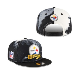 Men's Pittsburgh Steelers Black 2022 Sideline 9FIFTY Ink Dye Snapback Hat