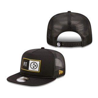 Men's Pittsburgh Steelers New Era Black Balanced Trucker 9FIFTY Snapback Hat