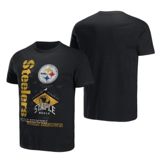 Men's Pittsburgh Steelers NFL x Staple Black World Renowned T-Shirt