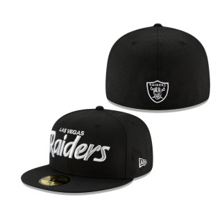 Men's Las Vegas Raiders Logo Black Omaha 59FIFTY Fitted Hat