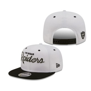 Men's Las Vegas Raiders White Black Sparky Original 9FIFTY Snapback Hat