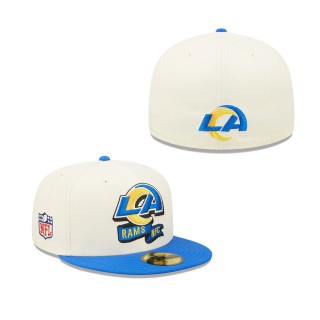 Men's Los Angeles Rams Cream Royal 2022 Sideline 59FIFTY Fitted Hat