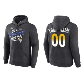 Men's Rams Custom Charcoal 2021 NFL Playoffs Lights Action Hoodie