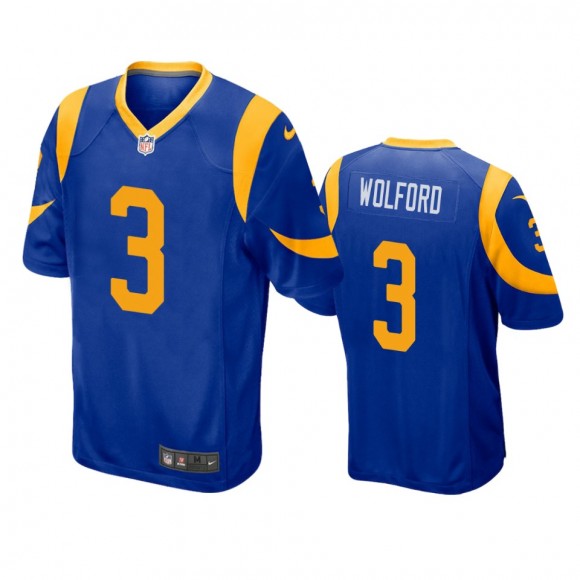 Los Angeles Rams John Wolford Royal Game Jersey