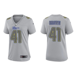 Women's Los Angeles Rams Malcolm Brown Gray Atmosphere Fashion Game Jersey