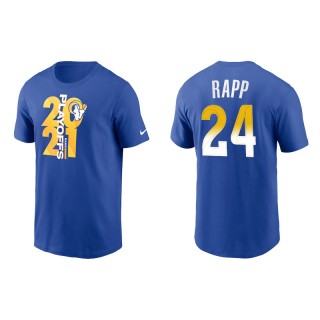 Men's Rams Taylor Rapp Royal 2021 NFL Playoffs T-Shirt