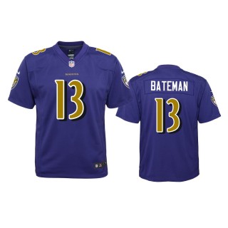 Baltimore Ravens Rashod Bateman Purple Color Rush Game Jersey
