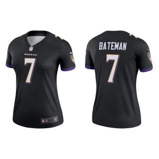 Rashod Bateman Women's Baltimore Ravens Black Legend Jersey