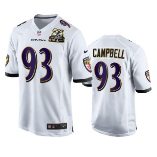 Baltimore Ravens Calais Campbell White 2X Super Bowl Champions Patch Game Jersey