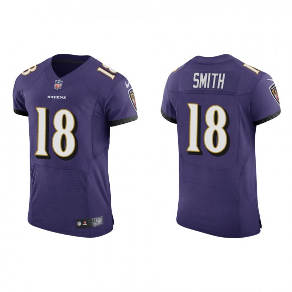 Men's Baltimore Ravens Roquan Smith Purple Vapor Elite Jersey