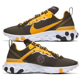 Unisex Nike React Element 55 Pittsburgh Steelers Black Shoes