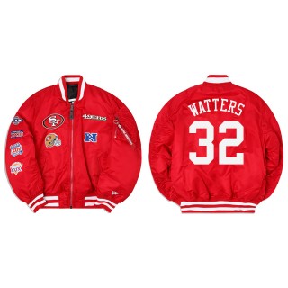 Ricky Watters Alpha Industries X San Francisco 49ers MA-1 Bomber Red Jacket