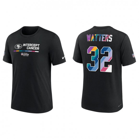 Ricky Watters San Francisco 49ers Black 2022 NFL Crucial Catch Performance T-Shirt