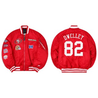 Ross Dwelley Alpha Industries X San Francisco 49ers MA-1 Bomber Red Jacket