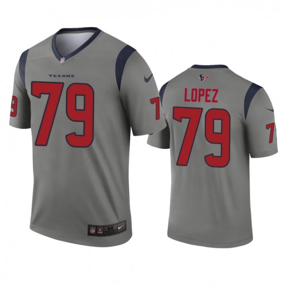 Houston Texans Roy Lopez Gray Inverted Legend Jersey