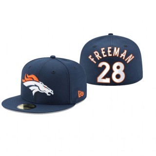 Denver Broncos Royce Freeman Navy Omaha 59FIFTY Fitted Hat