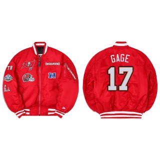 Russell Gage Alpha Industries X Tampa Bay Buccaneers MA-1 Bomber Red Jacket