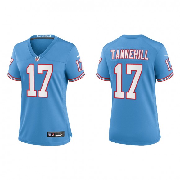 Ryan Tannehill Women Tennessee Titans Light Blue Oilers Throwback Alternate Game Jersey