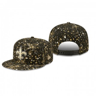 New Orleans Saints Black Splatter 9FIFTY Snapback Hat