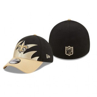 New Orleans Saints Black Vegas Gold Surge 39THIRTY Flex Hat