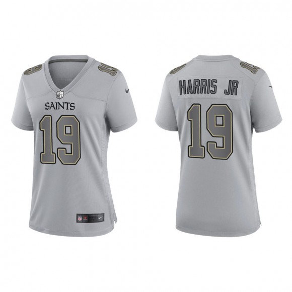 Women's New Orleans Saints Chris Harris Jr Gray Atmosphere Fashion Game Jersey