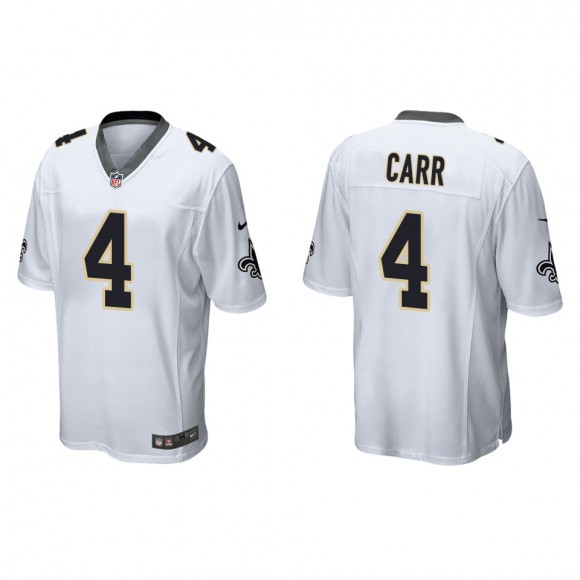 Derek Carr Saints White Game Jersey