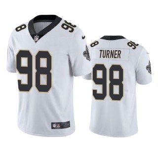 New Orleans Saints Payton Turner White 2021 NFL Draft Vapor Limited Jersey