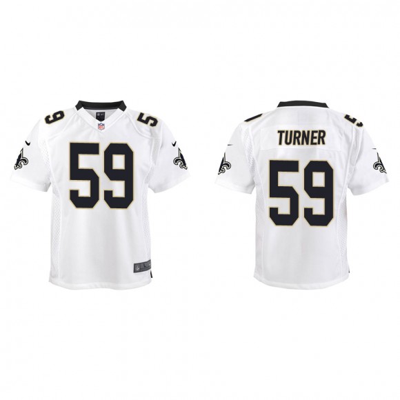 Youth Trai Turner Saints White Game Jersey