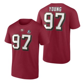 Men's San Francisco 49ers Bryant Young Fanatics Branded Scarlet Hall of Fame Name & Number T-Shirt