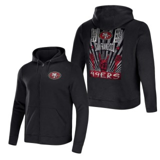 Men's San Francisco 49ers NFL x Darius Rucker Collection by Fanatics Black Rocker Full-Zip Hoodie