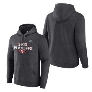 San Francisco 49ers Heather Charcoal 2023 NFL Playoffs Fleece Pullover Hoodie