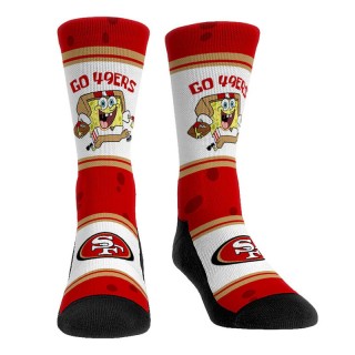 San Francisco 49ers NFL x Nickelodeon Spongebob Squarepants Team Up Crew Socks