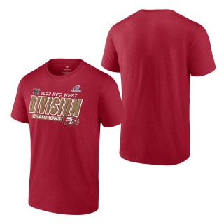 Men's San Francisco 49ers Scarlet 2022 NFC West Division Champions Divide & Conquer T-Shirt