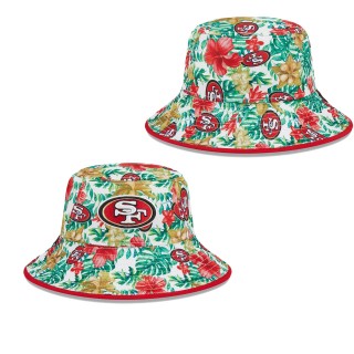 San Francisco 49ers White Botanical Bucket Hat